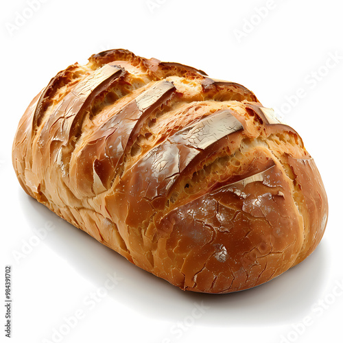 Pain de Compagne isolated white background photo