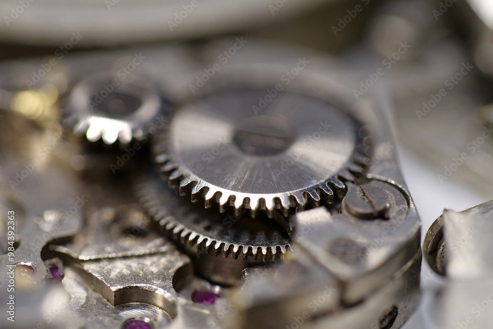Old mechanical watches with gears and cogs. Watch or clock mechanisms Old mechanical watches with gears and cogs. Watch or clock mechanisms