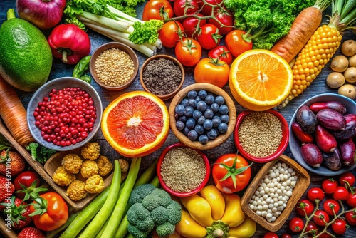 Wallpaper Mural A vibrant medley of fresh fruits, vegetables, and whole grains embodies a balanced and healthy lifestyle, nourishing body and soul. Torontodigital.ca