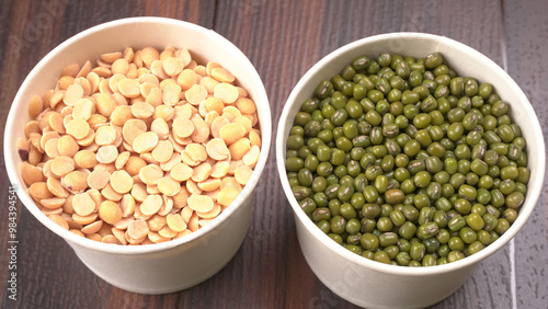 Assorted different types of beans and cereals grains. Set of indispensable sources of protein for a healthy lifestyle. Everyday use at Indian households.