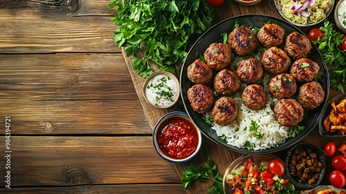 A Köfte. The most popular Turkish dishes. Turkish meatballs made from ground beef or lamb, mixed with spices and grilled or fried. They are often served with sides like rice, grilled vegetables.