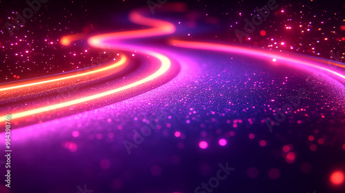 A vibrant and dynamic abstract image featuring glowing lines and sparkling effects, perfect for creative backgrounds and designs.