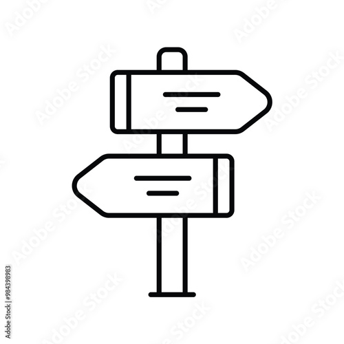 directions line icon with white background vector stock illustration