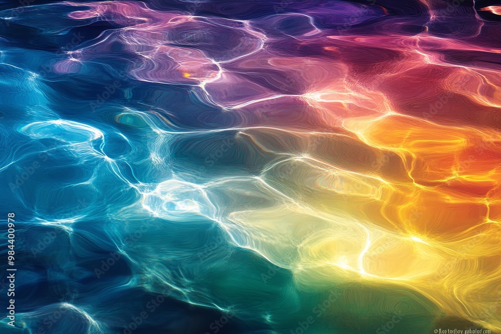 Fototapeta premium Mesmerizing Abstract Ocean Ripples: Colorful Water Movement Illustration