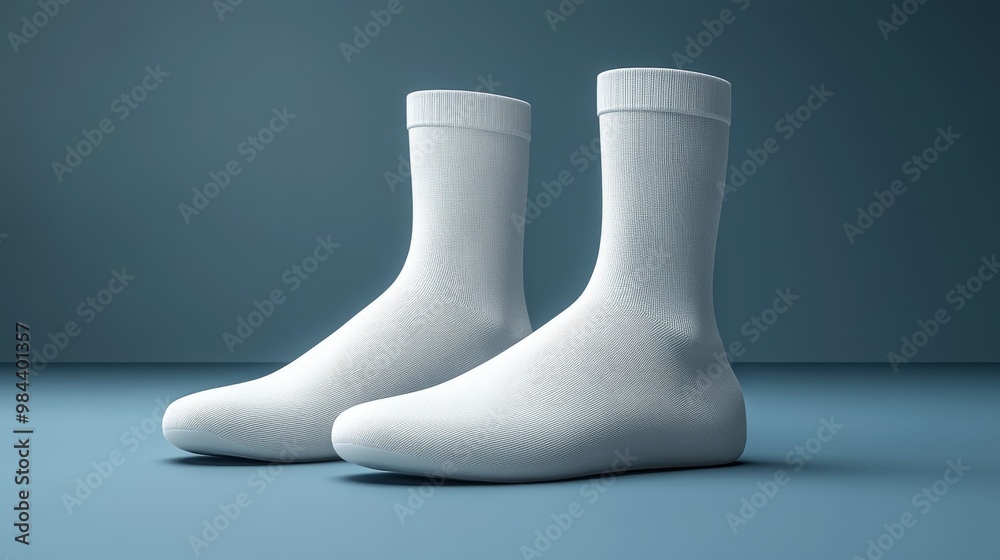 White Blank Socks Mockup Set on Transparent Background White Blank Socks Mockup Set on Transparent Background