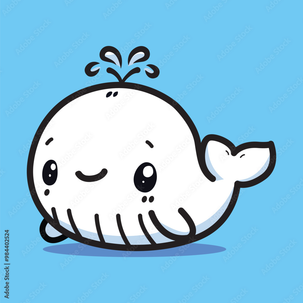 Cute Whale in blue background Cute Whale in blue background
