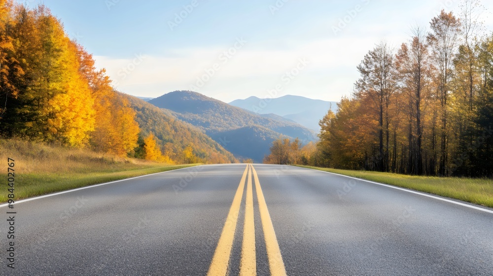 Fototapeta premium Scenic Hill Routes - Panoramic Drives Through Lush Forests and Mountain Ridges Capturing the Beauty of Rolling Hills and Breathtaking Rural Landscapes