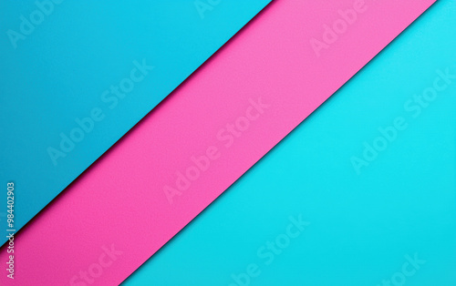 Bright and colorful abstract background with diagonal pink, teal, and blue stripes, perfect for modern design and creative projects.