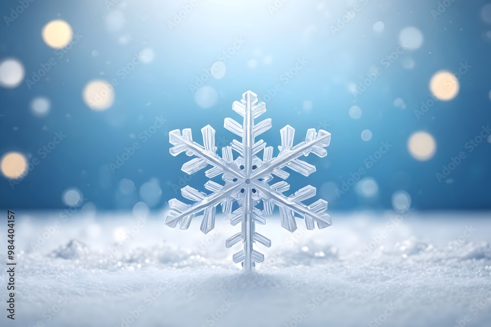 Winter snowflake design on a Christmas holiday background with frosty elements Winter snowflake design on a Christmas holiday background with frosty elements