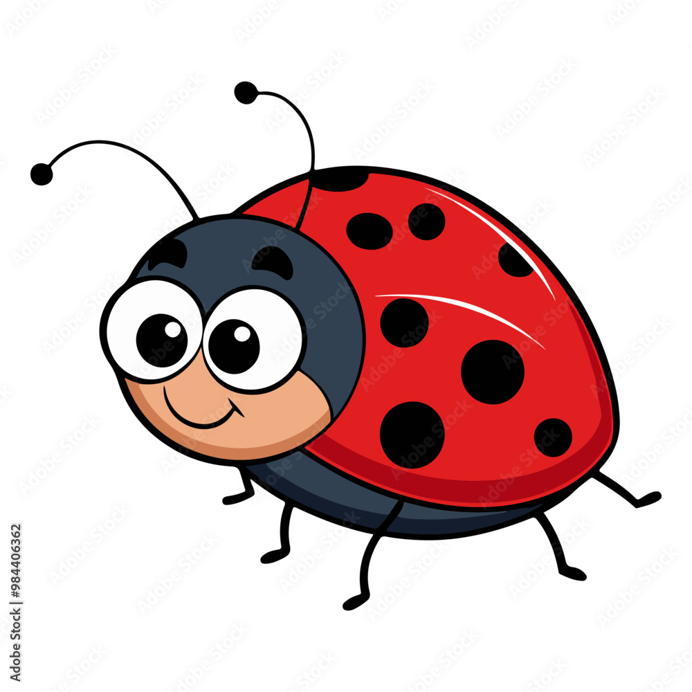 Obraz premium Cute Cartoon Ladybug Character Design