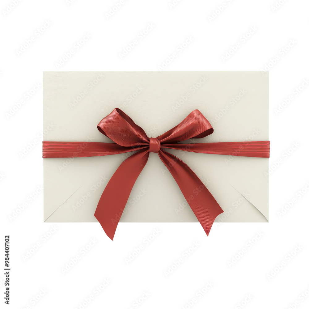 Elegant envelope with a red bow, perfect for invitations, gifts, or special occasions. Add a touch of class to your message., isolated on a transparent background. Elegant envelope with a red bow, perfect for invitations, gifts, or special occasions. Add a touch of class to your message., isolated on a transparent background.