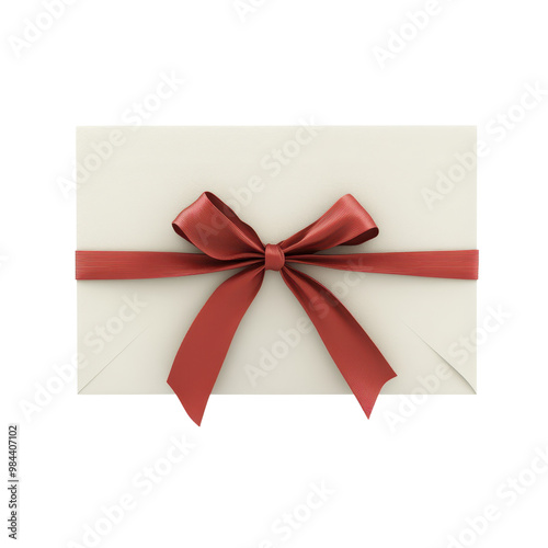 Elegant envelope with a red bow, perfect for invitations, gifts, or special occasions. Add a touch of class to your message.