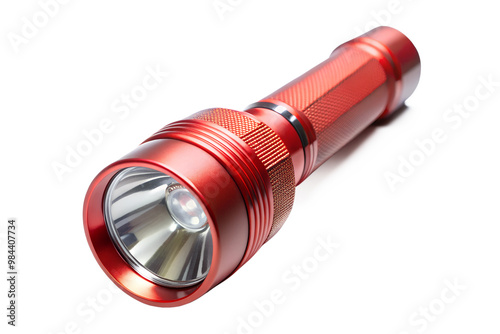 Black flashlight isolated on transparent background