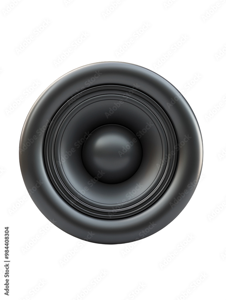 Black speaker cone isolated on a white background. PNG transparent. Black speaker cone isolated on a white background. PNG transparent.