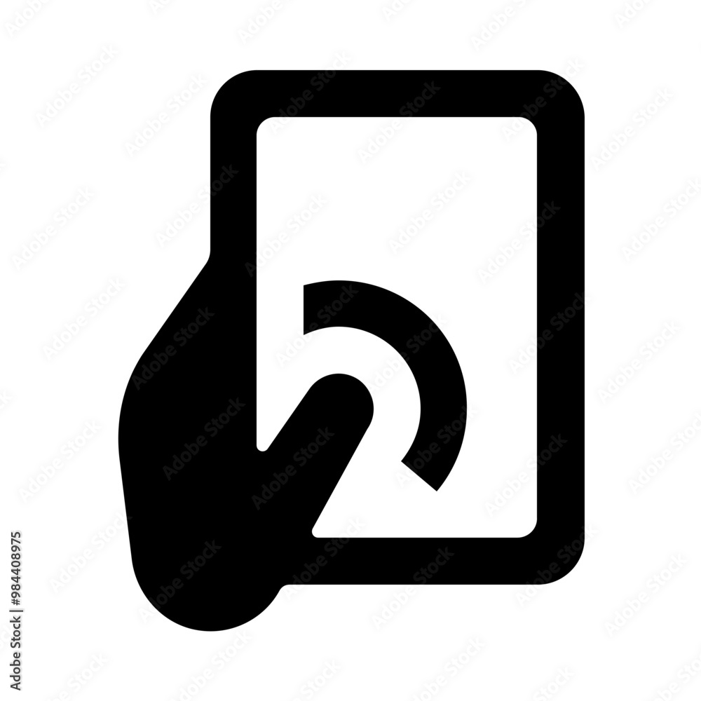 Smartphone in hand Outline Icon Smartphone in hand Outline Icon
