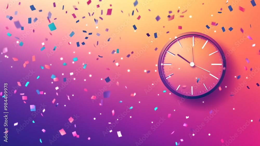 Fototapeta premium A minimalist design with New Year’s countdown clock, sleek …