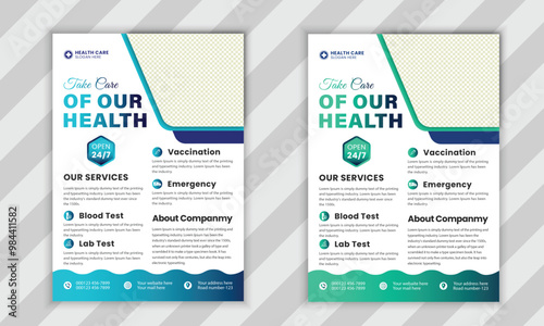 Creative Minimal Healthcare Flyer Template Or Brochure Design
