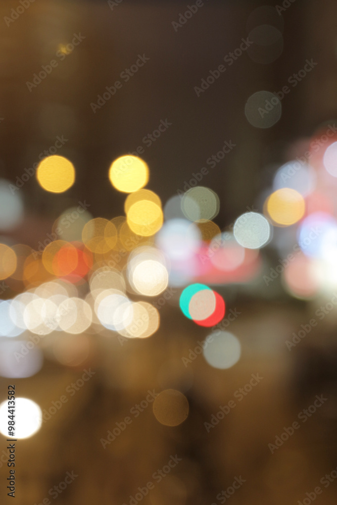 Obraz premium the Abstract bokeh of defocused city lights