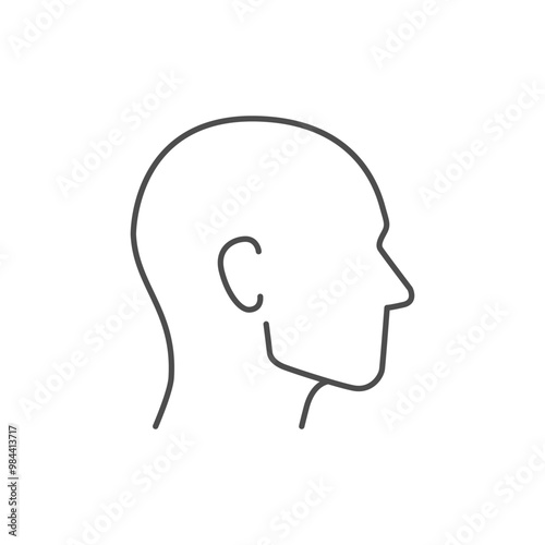 Male head line outline icon