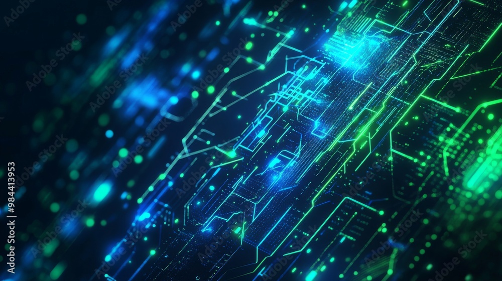Sleek Cyber Monday Sale Banner with Modern Tech Background and Copy Space