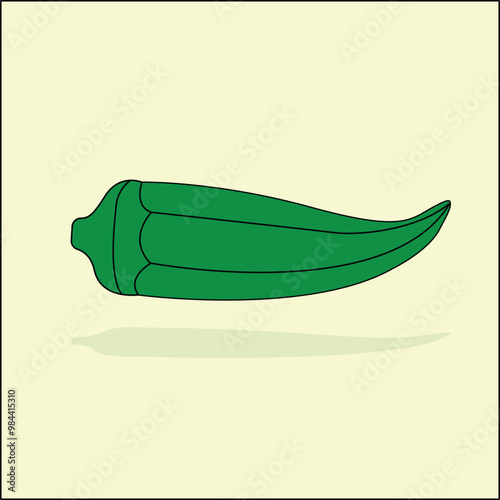 Ladyfinger vegetable Vector Illustration