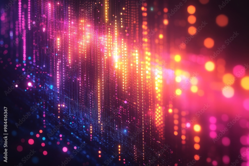 Futuristic Global Network Data Flow Bokeh Effects Background Futuristic Global Network Data Flow Bokeh Effects Background