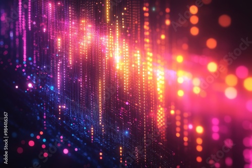 Wallpaper Mural Futuristic Global Network Data Flow Bokeh Effects Background Torontodigital.ca