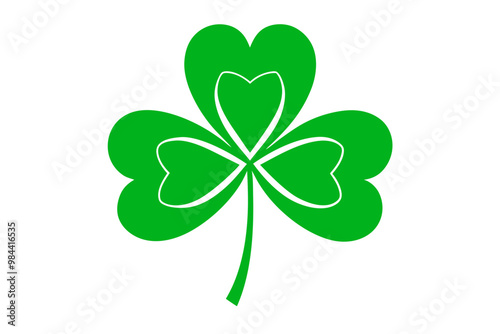 A shamrock vector art illustration for ST Patrick day on white background