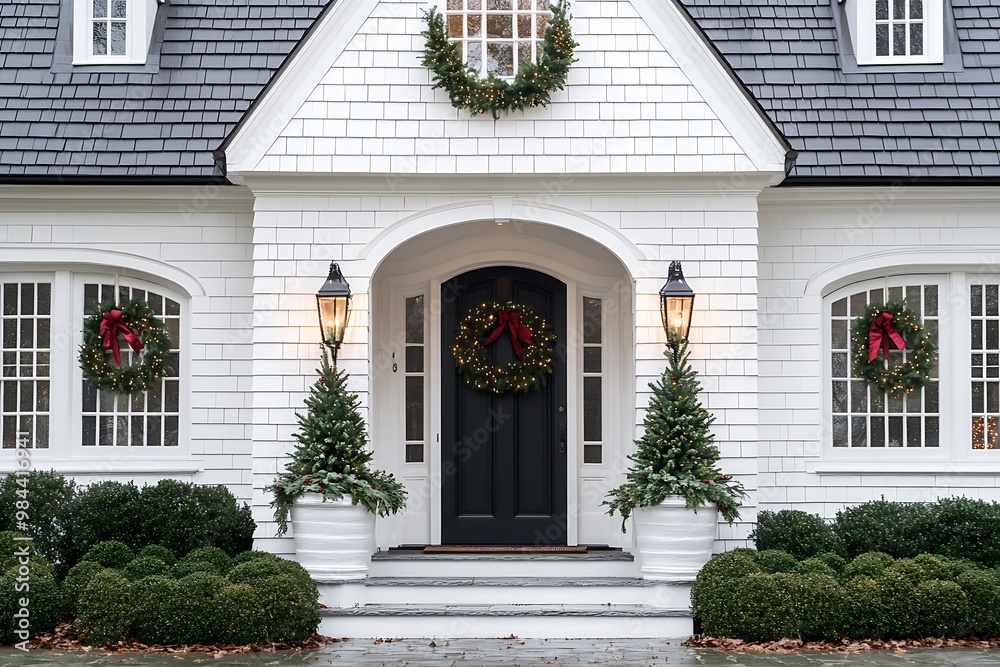Stylish Christmas lights on the roof of your home, creating an enchanting and festive atmosphere for all to enjoy. A well-lit house with white LED Christmas light decoration Stylish Christmas lights on the roof of your home, creating an enchanting and festive atmosphere for all to enjoy. A well-lit house with white LED Christmas light decoration