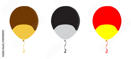 Balloons. Colorful Balloons isolated on white Background. Children's party, celebration. Vector Illustration.
