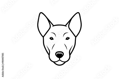 dog head silhouette icon, white background