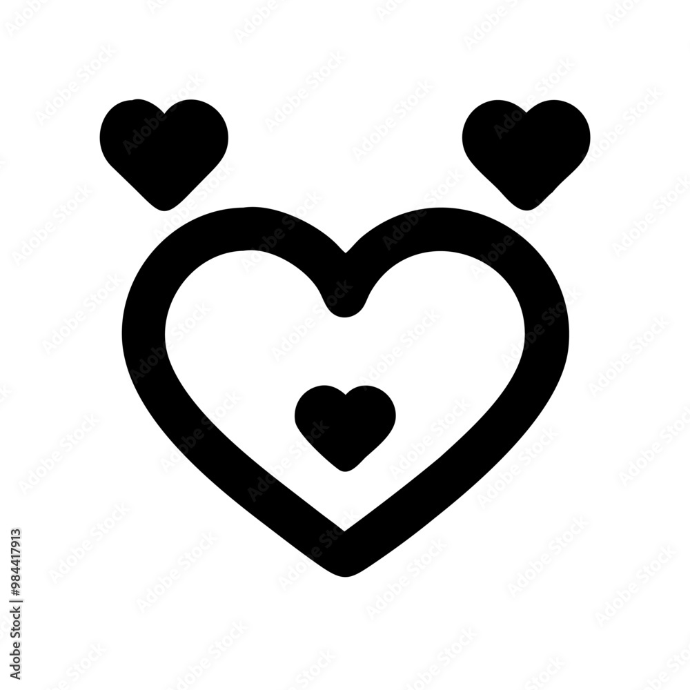 Collection of Love Heart Symbol Icons . Love Illustration Set with Solid and Outline Vector Hearts. Collection of Love Heart Symbol Icons . Love Illustration Set with Solid and Outline Vector Hearts.