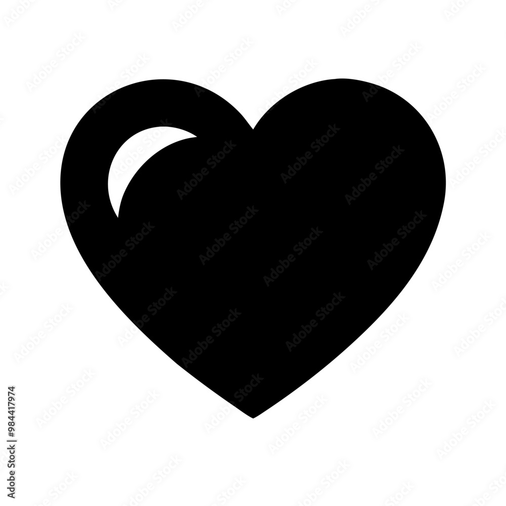 Collection of Love Heart Symbol Icons . Love Illustration Set with Solid and Outline Vector Hearts.