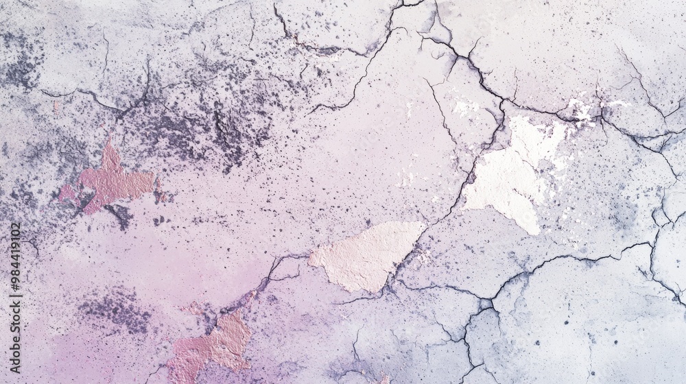 Obraz premium Grunge textured wall background featuring peeling paint, cracks and a rough surface, providing a vintage or industrial aesthetic