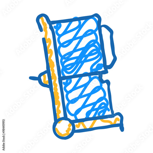 delivery and installation of equipment doodle icon sketch vector. delivery and installation of equipment sign. isolated symbol illustration