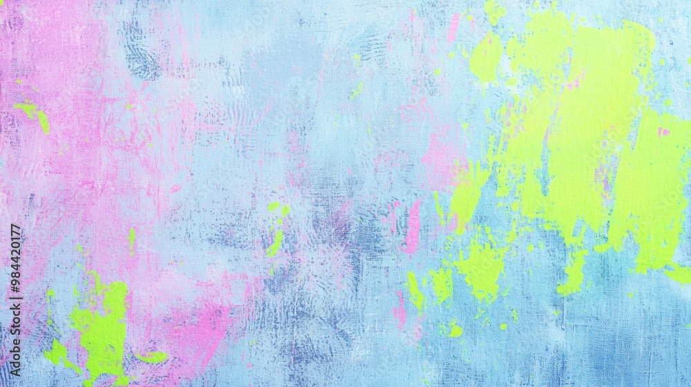 Obraz premium Abstract background showing a textured surface painted with pastel blue, pink, and green colors. This colorful background is perfect for creative projects