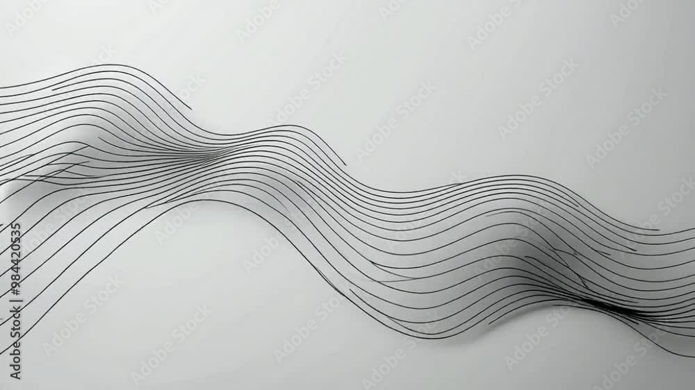 Abstract black lines forming a wavy pattern against a white background.