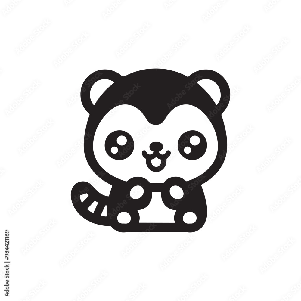 Obraz premium Kawaii otter silhouette ,icon ,vector