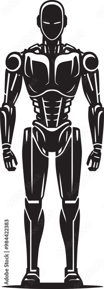 Modern action war robot silhouette vector illustration isolated on a white background Modern action war robot silhouette vector illustration isolated on a white background