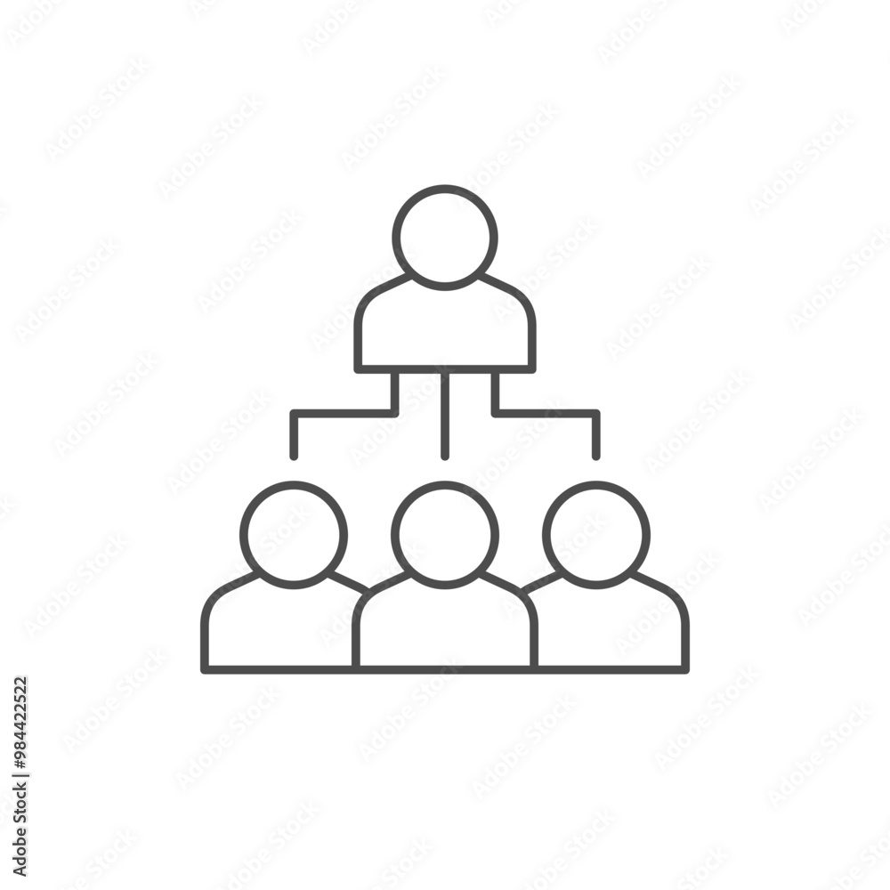Team hierarchy line outline icon Team hierarchy line outline icon