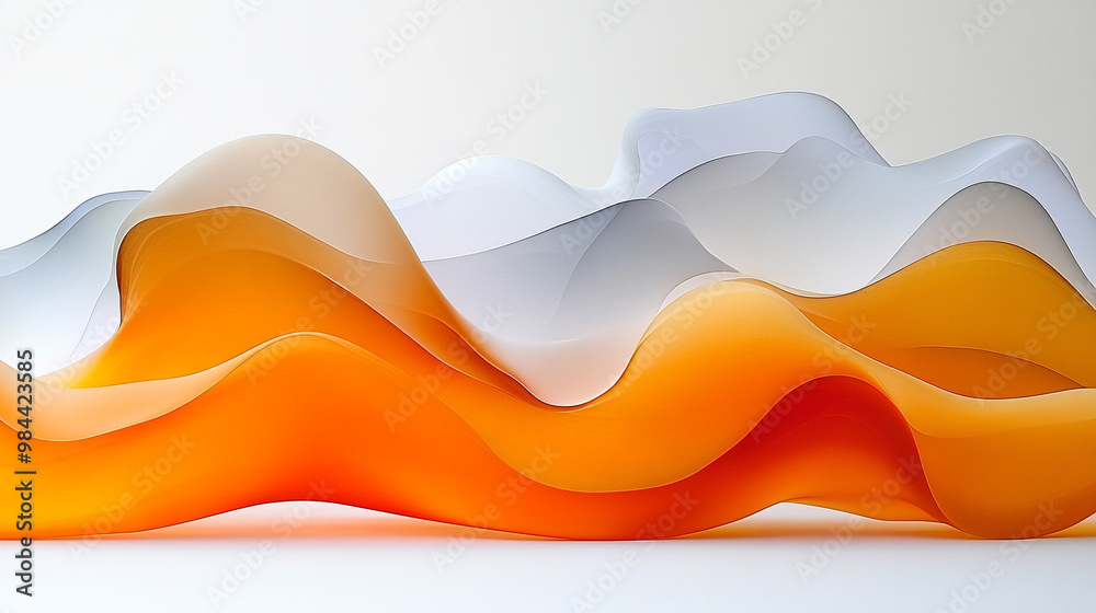 An abstract composition of flowing shapes in orange, white, and gray, creating a dynamic and modern aesthetic. An abstract composition of flowing shapes in orange, white, and gray, creating a dynamic and modern aesthetic.