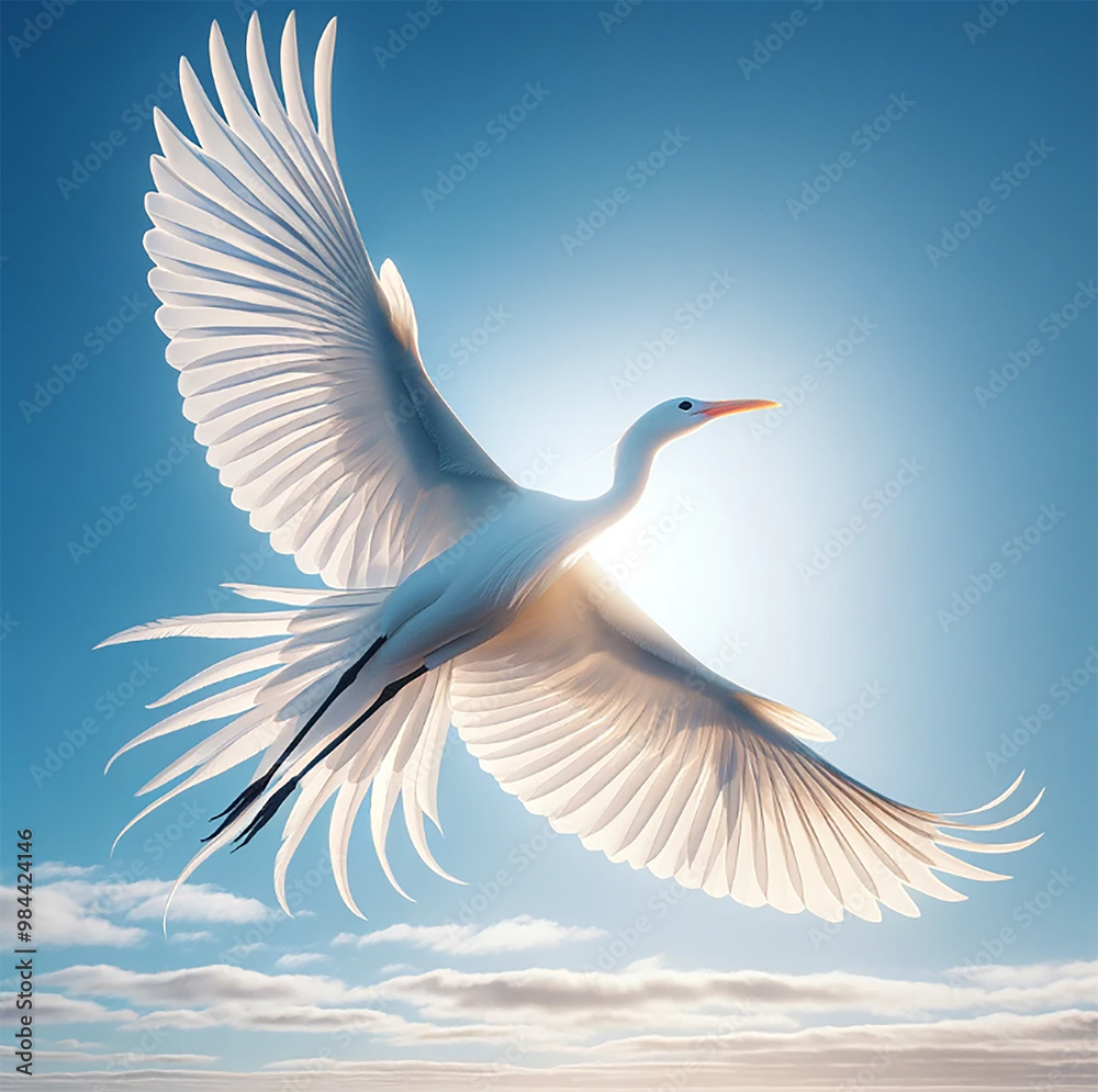 Obraz premium Heavenly Heron Bird 