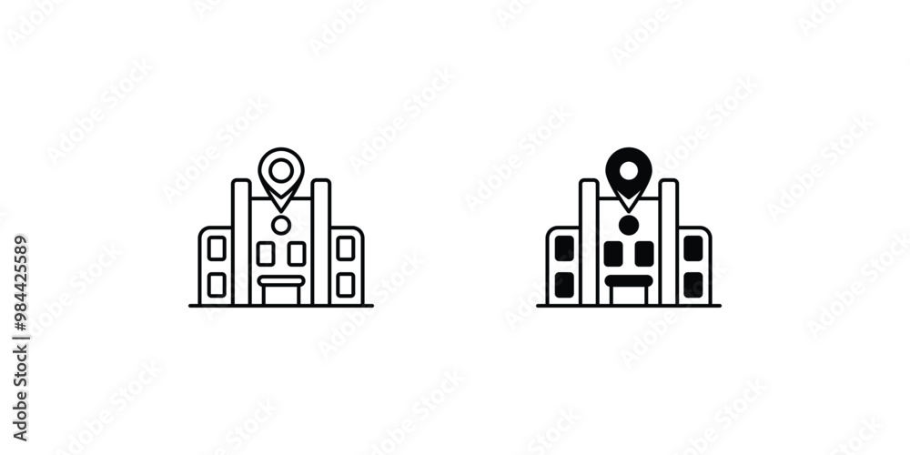 mall set icon with white background vector stock illustration