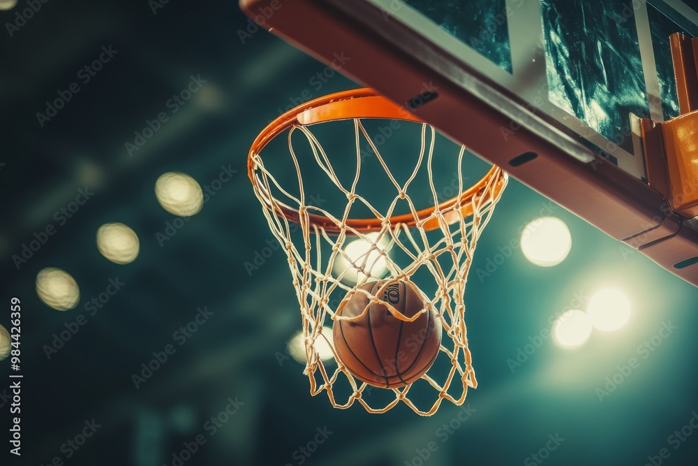 Basketball Hitting the Backboard in Mid-Motion Basketball Hitting the Backboard in Mid-Motion