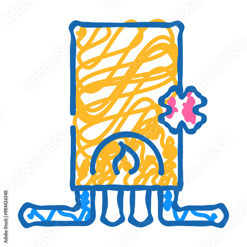 heating system repair doodle icon sketch vector. heating system repair sign. isolated symbol illustration