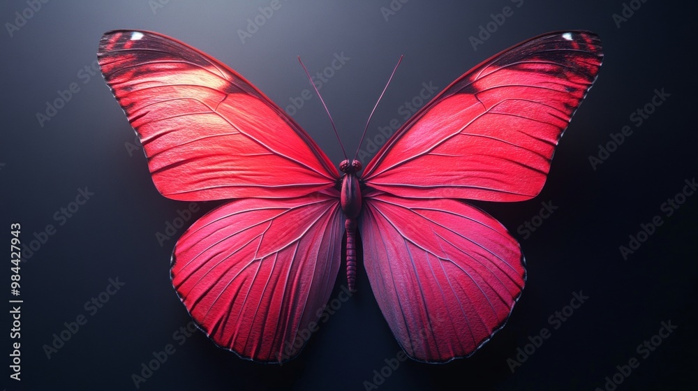 A close up of a red butterfly with its wings spread out A close up of a red butterfly with its wings spread out