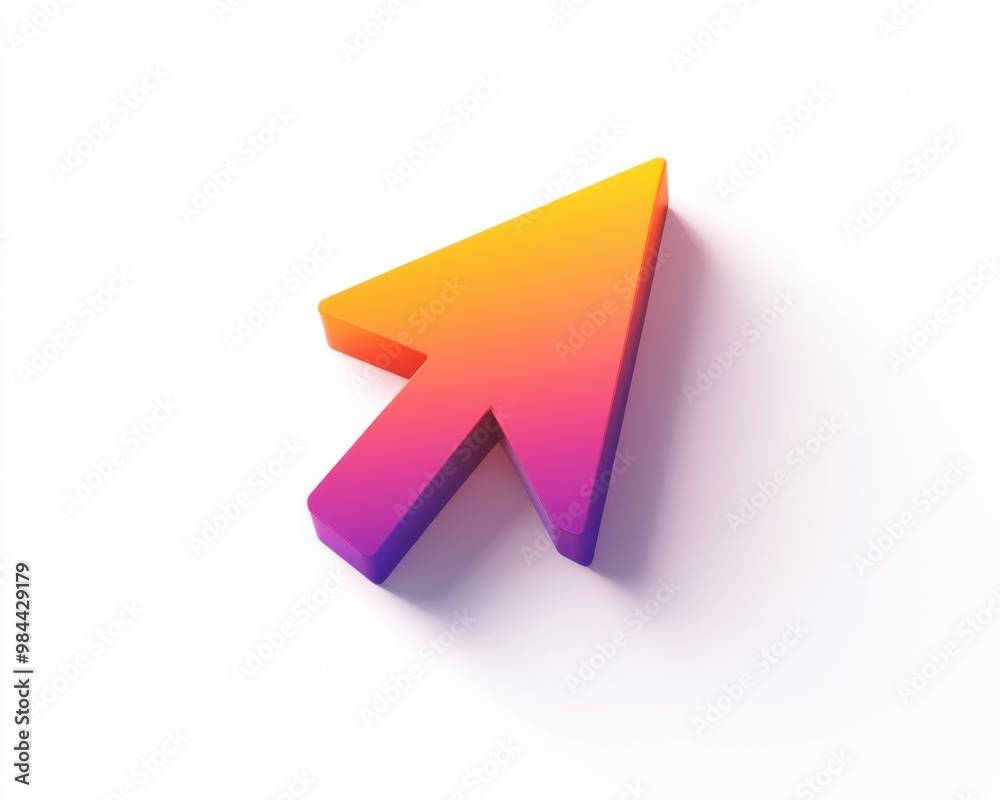 3D Gradient Cursor Icon. 3D Gradient Cursor Icon.