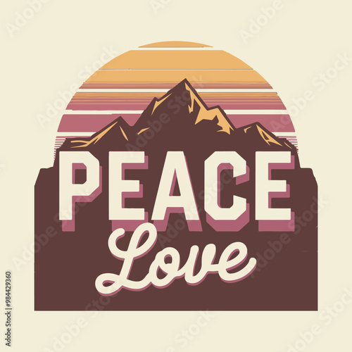 T-shirt design vector style illustration of retro sunset