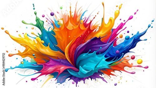 vibrant colorful paint splash art  photo