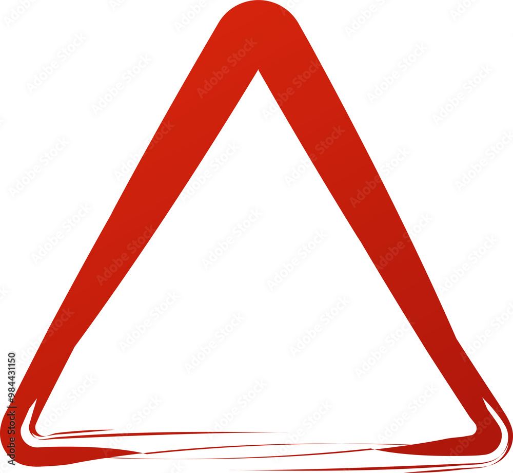 Red triangle frame brush strokes Red triangle frame brush strokes
